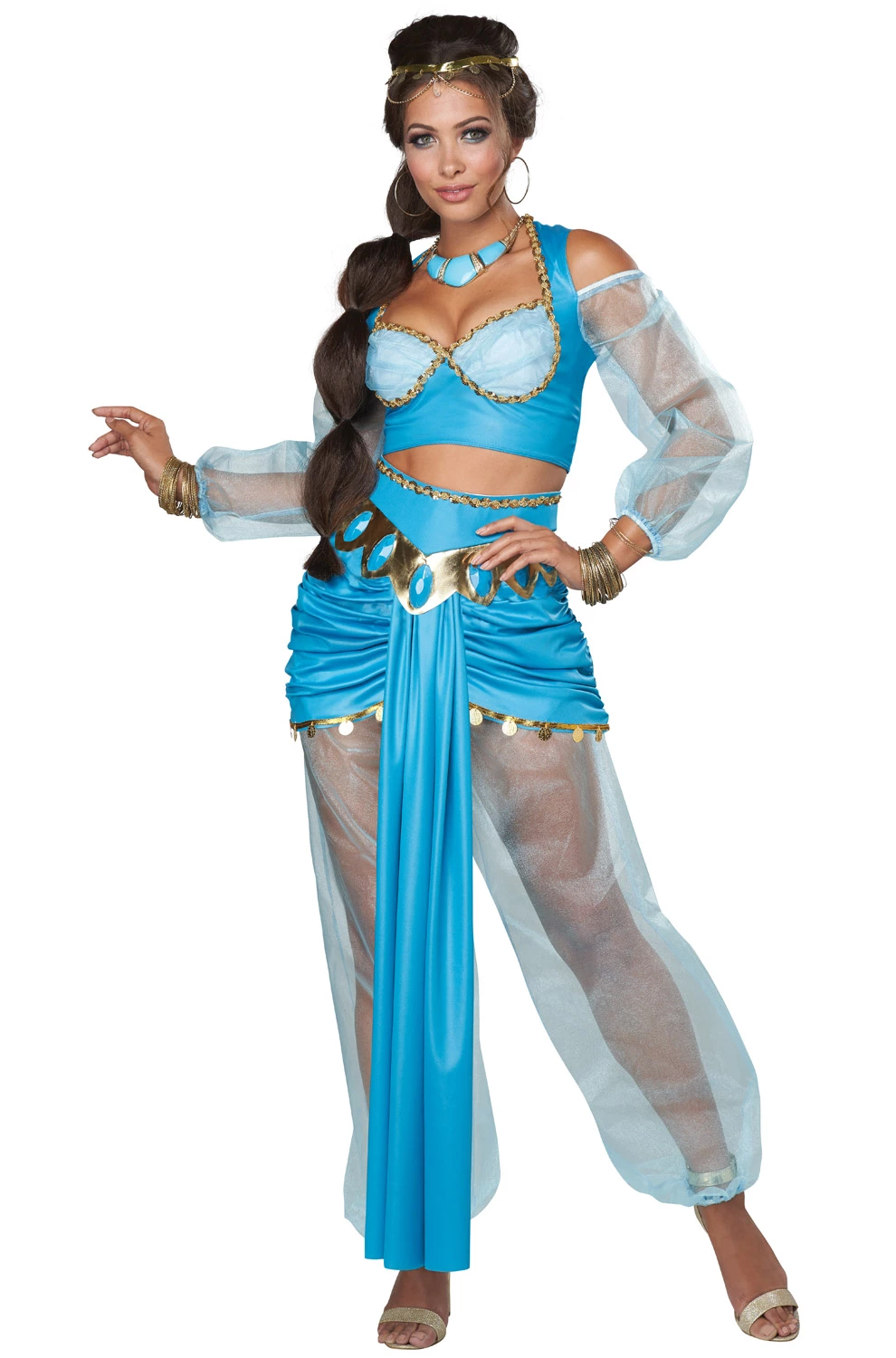 Blue Arabian Princess Adult Costume 3 Blue Arabian Princess Adult Costume