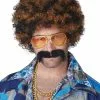 Disco Dirt Bag Wig & Moustache (Blonde/Brown)