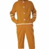 Gingerbread Fleece Jumpsuit Adult Costume -Outlet Costumes Store CC5221 175 full 1