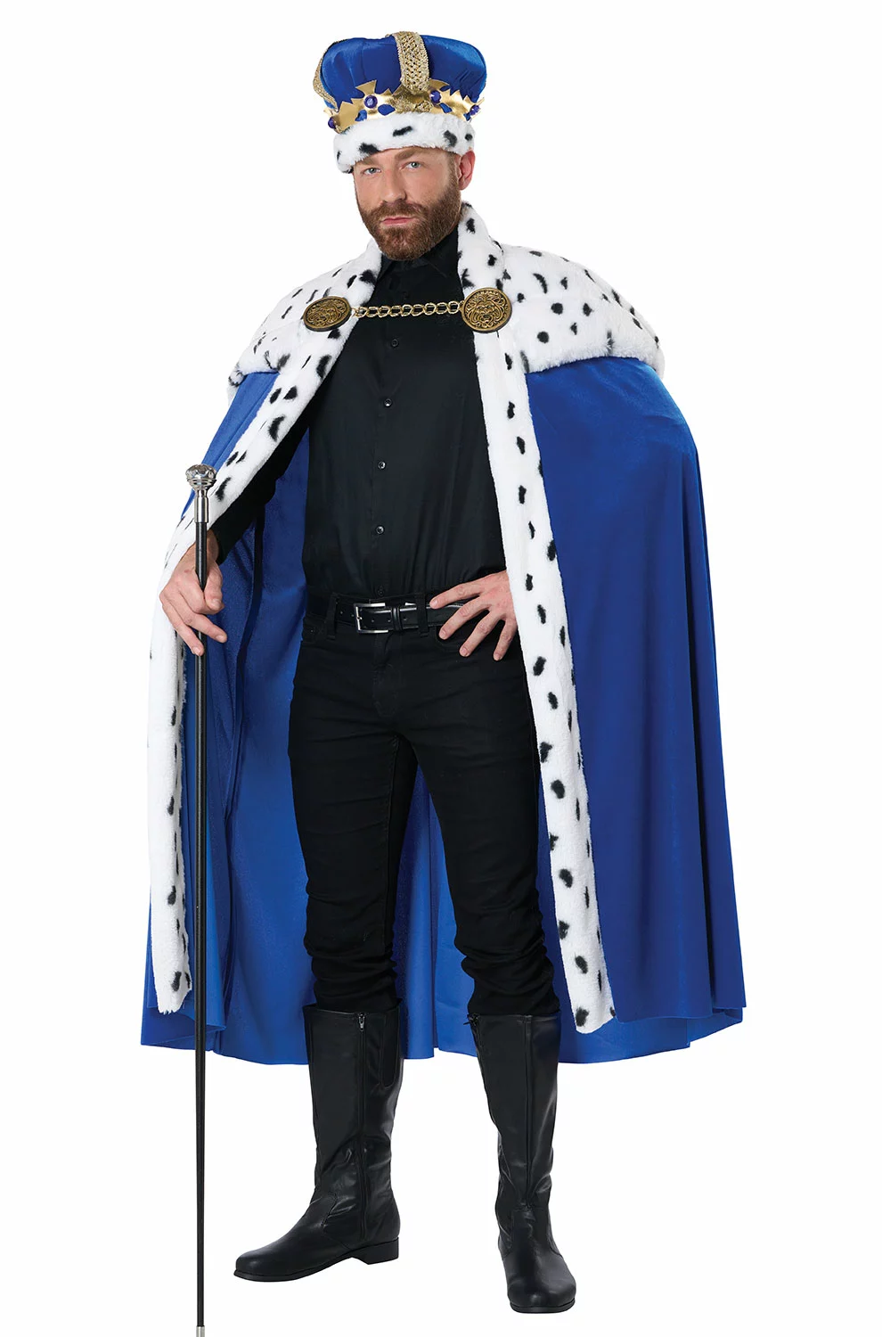 Royal Cape & Crown Adult Costume Kit (Blue) 3 Royal Cape & Crown Adult Costume Kit (Blue)