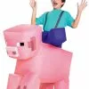 Minecraft Pig Ride-On Inflatable Child Costume -Outlet Costumes Store D116899 full 1