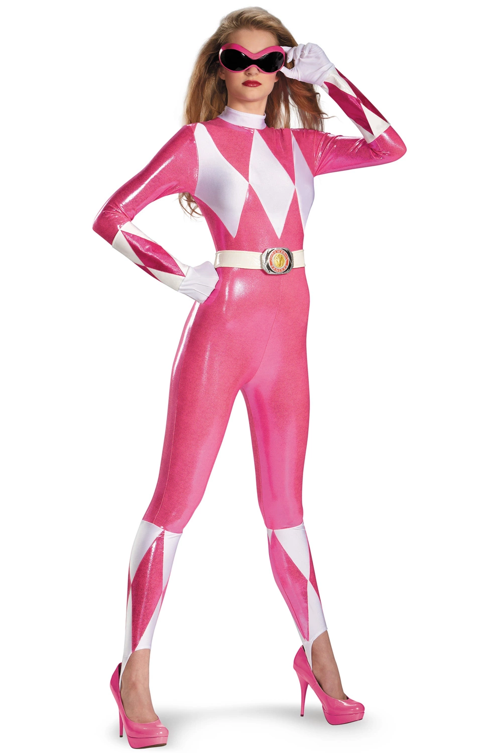 Mighty Morphin Pink Ranger Sassy Bodysuit Adult Costume 3 Mighty Morphin Pink Ranger Sassy Bodysuit Adult Costume