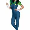 Luigi Female Deluxe Adult Costume -Outlet Costumes Store D73751 full 1