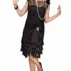 Flirty Flapper Adult Costume (Black) -Outlet Costumes Store F124534 full 1