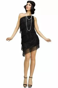 Shimmery Flapper Adult Costume (Black)