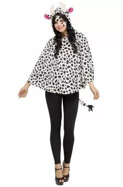 Cow Hooded Poncho Adult Costume