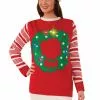 Wreath Light Up Sweater Adult Costume (Large)