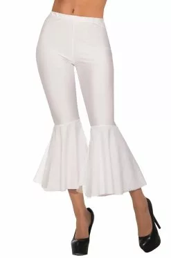 White Disco Crop Bell Bottoms