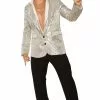 Silver Disco Sequin Blazer (Standard) -Outlet Costumes Store FM80542 full 1