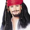 Buccaneer Wig With Bandana (Black) -Outlet Costumes Store FR2470301 full 1