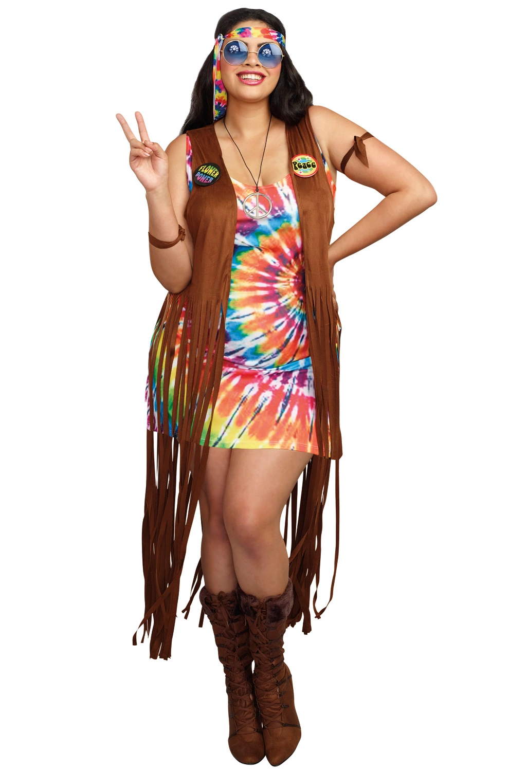 Hippie Hottie Plus Size Costume 3 Hippie Hottie Plus Size Costume