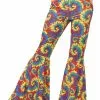 Tie Dye Flared Trousers Adult Costume -Outlet Costumes Store SM21459 full 1