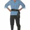 Striped Pirate Adult Costume (Blue)