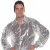 Silver Sequin Shirt Adult Costume 2 Silver Sequin Shirt Adult Costume -Outlet Costumes Store U29182 full 1
